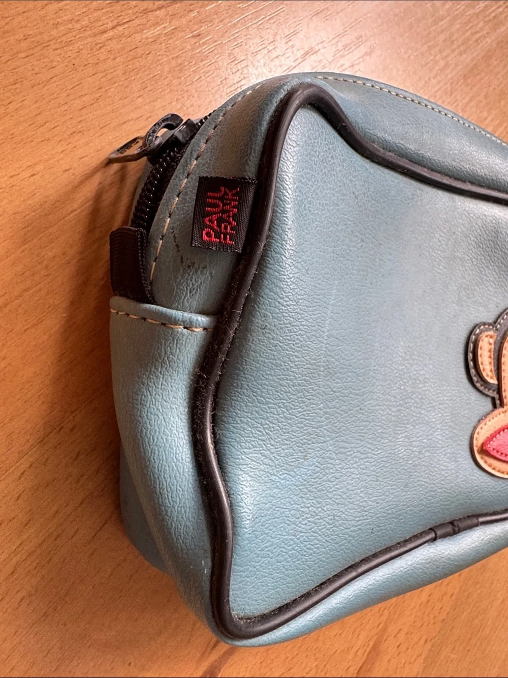 Vintage Paul Frank Baby Blue Toiletry Pouch with Julius Patch